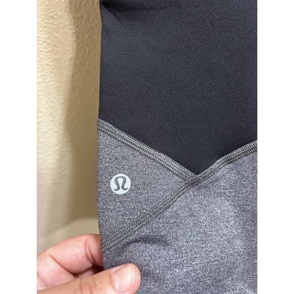 Lululemon Pace Rival Gray Crop Leggings 4 Workout Yoga Leisure Activewear 22" - Picture 6 of 11